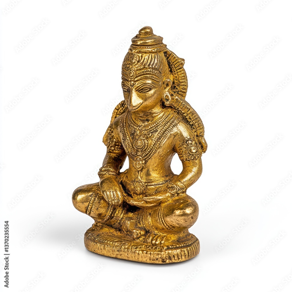 Sacred relic of hindu god vishnu displayed in cultural museum hyperrealistic bronze statue