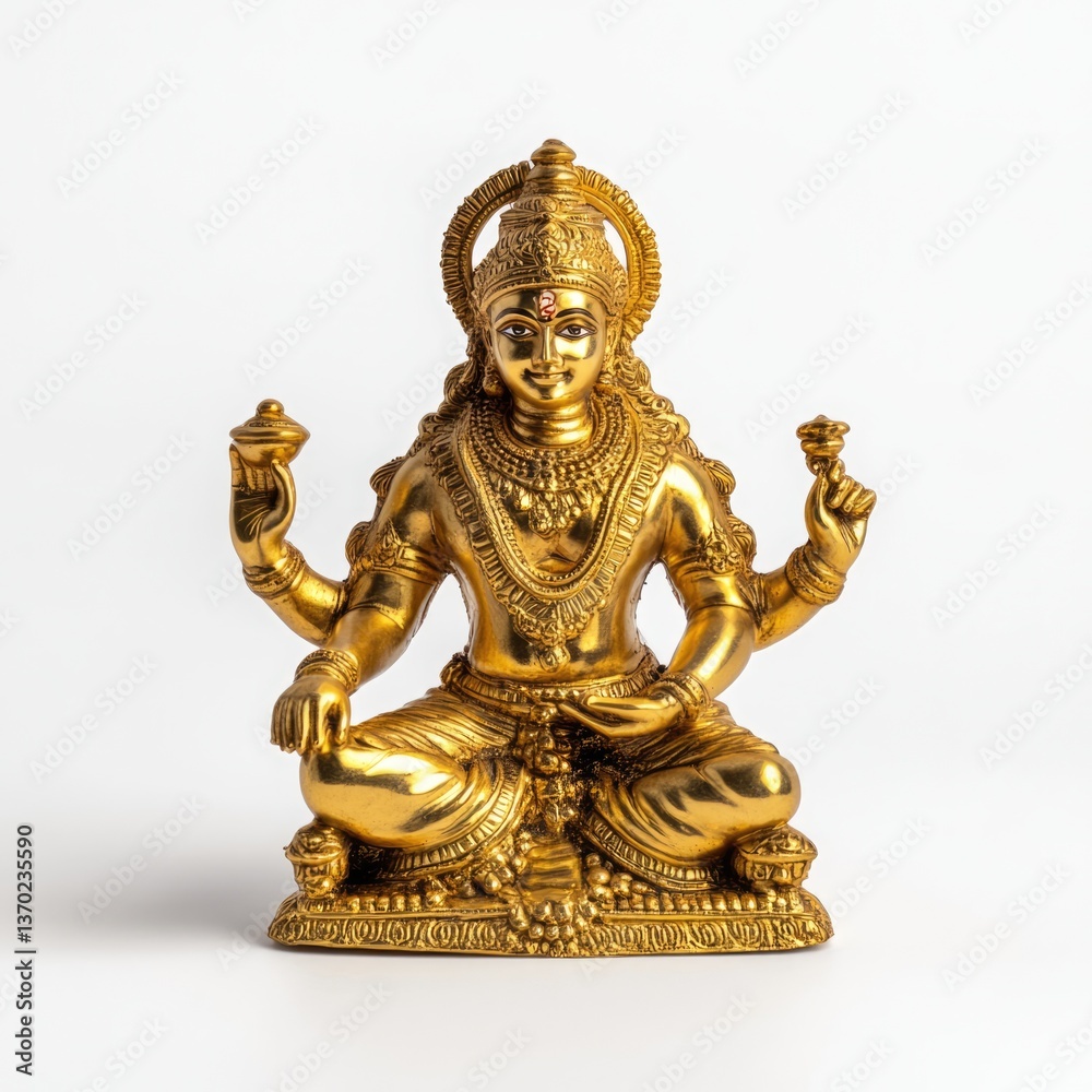 Golden hindu god vishnu idol displayed in artistic setting captivating detail traditional art serenity Golden hindu god vishnu idol displayed in artistic setting captivating detail traditional art serenity