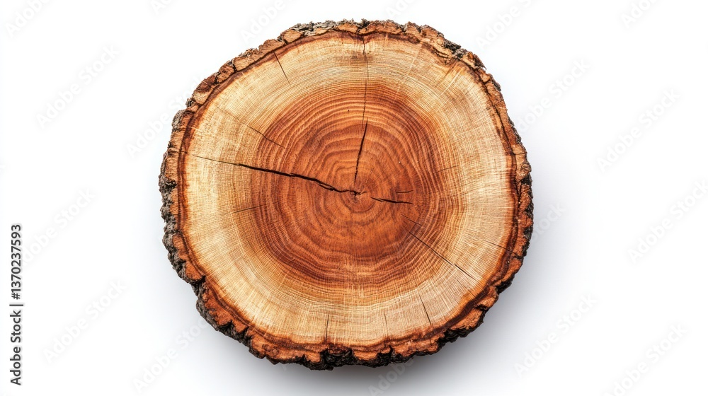 Wood tree slice, flat lay, top view, nature, background, craft Wood tree slice, flat lay, top view, nature, background, craft