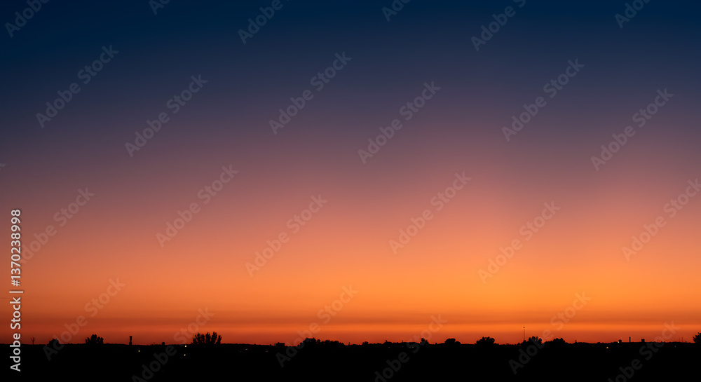 Naklejka premium Serene twilight horizon gradient in navy and coral creates a calming ambience