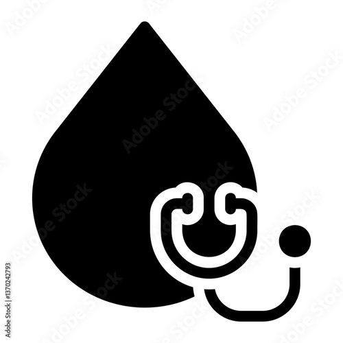 stethoscope glyph icon