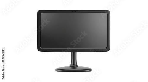 Sleek black monitor, a modern workspace essential for productivity and digital display