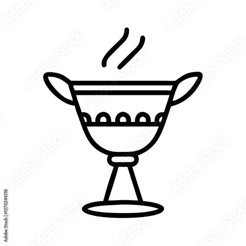 Ancient cup with nectar icon illustration in minimalist style  
