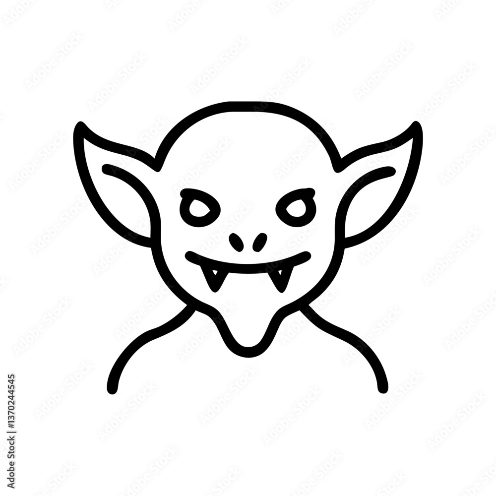 Goblin character illustration in line art style Goblin character illustration in line art style