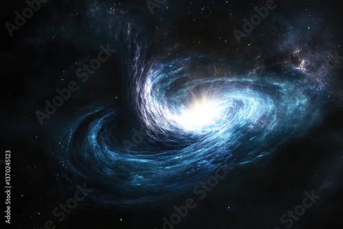A Bright Blue Spiral Galaxy Surrounded By Cosmic Stars