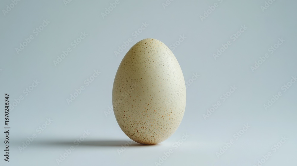 Single speckled egg on plain background Single speckled egg on plain background