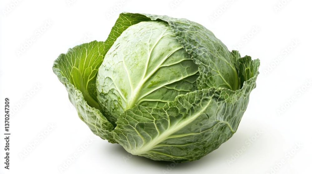 Fresh Head of Cabbage Isolated on White Background. Potential Use Food Photography Fresh Head of Cabbage Isolated on White Background. Potential Use Food Photography