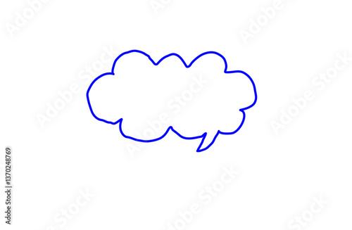 手描きの雲のようなふきだし