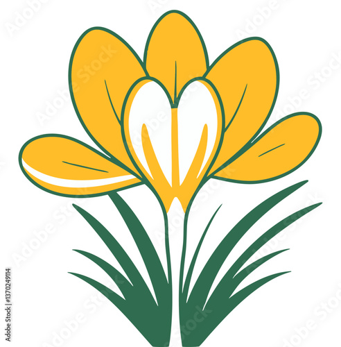 Żółty krokus ilustracja