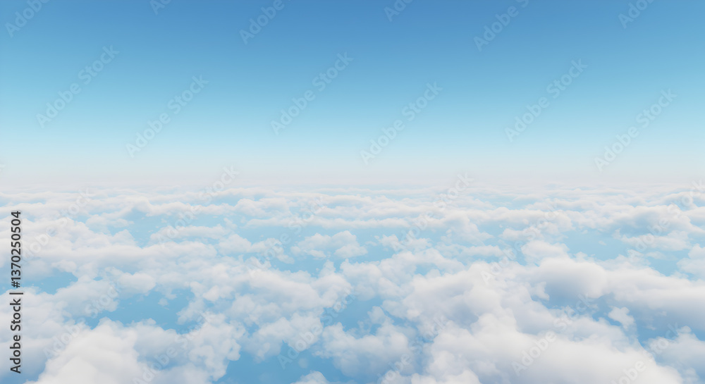Serene Sky Vista: A Gradient of Azure to Cotton Clouds Texture Aerial View Serene Sky Vista: A Gradient of Azure to Cotton Clouds Texture Aerial View