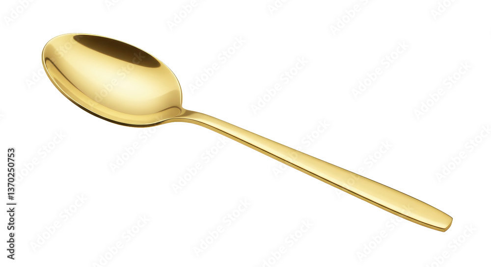Isolated Golden Spoon