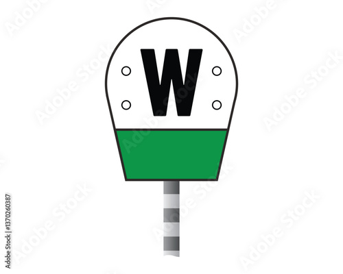 Warning Signal Sign for Whistle Blow, Permanent Railway Signaling Signs, and Railway Track Safety Signs - High Quality Vector Stock Image
