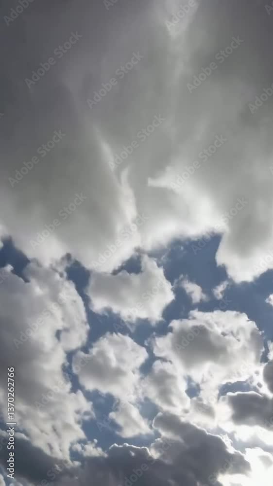 Dramatic clouds drift across blue sky in timelapse transformation Dramatic clouds drift across blue sky in timelapse transformation