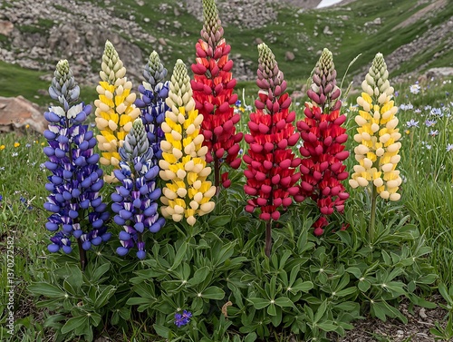 Bunch of colorful wildflowers vibrantly displayed in a lush field with a bright sky above