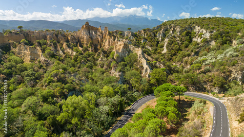 Obraz na płótnie Les Orgues Ille sur Tet, geological site in Pyrenees Orientales, France w salonie