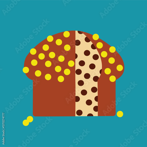 Delicious easter chocolate cake with yellow sprinkles