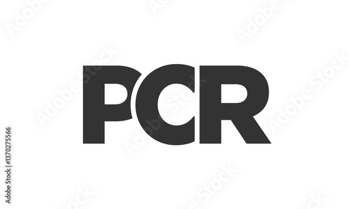 PCR logo design template with strong and modern bold text. Initial based vector logotype featuring simple and minimal typography. Trendy company identity.