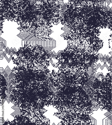 Art or abstract with distortions and angular lines