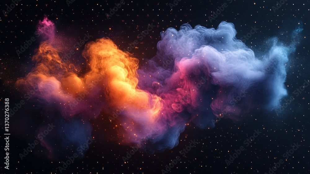 Obraz premium Cosmic Nebula: A Celestial Dance of Color and Light