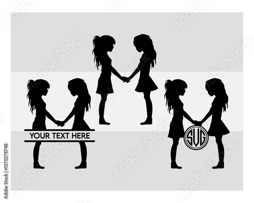 Best Friend svg, Best Friend Silhouette, Friend Svg, Friend Svg For Cricut, Friendship Day, Besties, Cut File, Bff Svg, Clipart, Best Friend Monogram, 