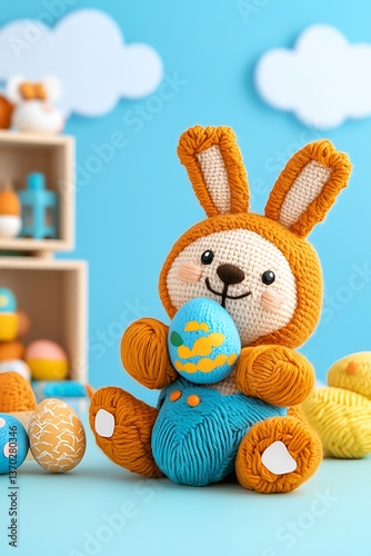 Easter Bunny Holding Egg