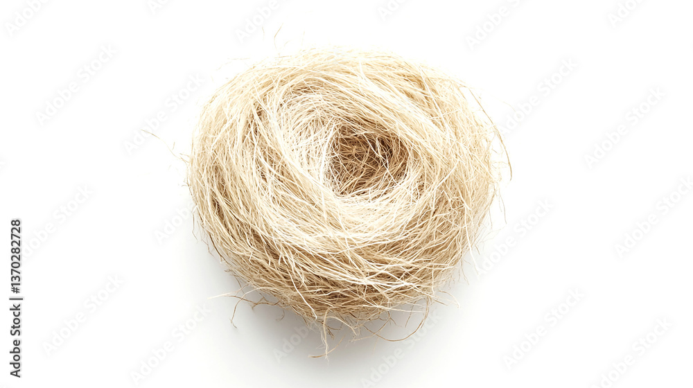 Natural bird nest isolated on white background Natural bird nest isolated on white background
