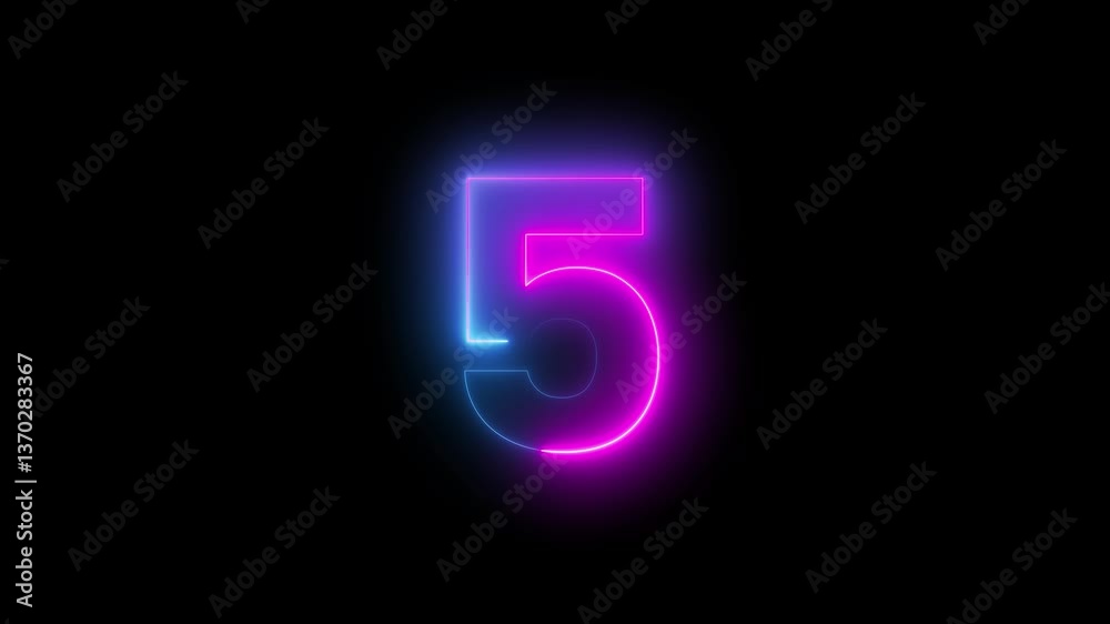 10 to 0, Ten to zero countdown pink and blue glow neon animation running animated numbers 10-0, 10 to 0 second modern digital countdown 4K timer neon light style on a black background.	
