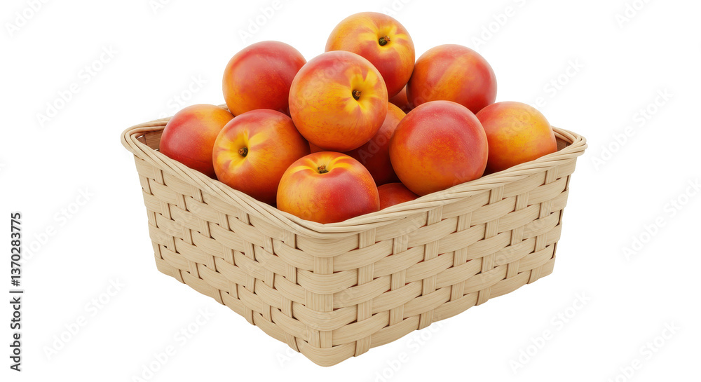 Isolated Basket of Nectarines Isolated Basket of Nectarines