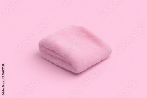 Folded pink cloth on a pink background