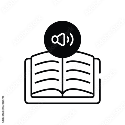 Audio Book icon vector stock illustration