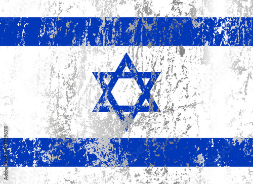 Israel flag with grunge effect.