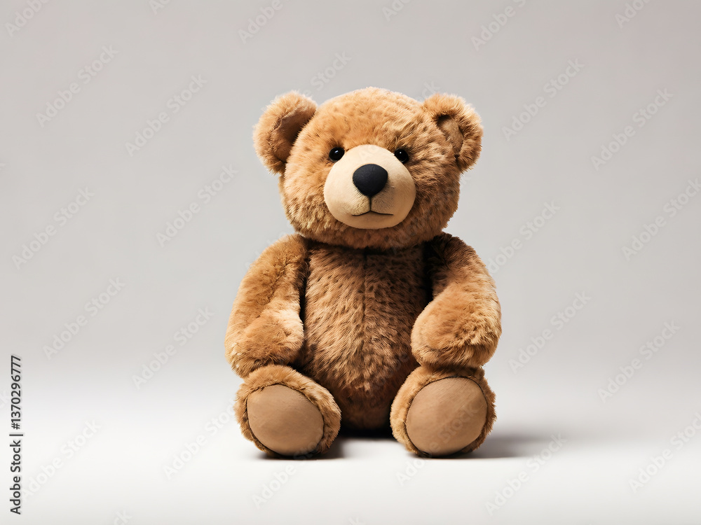A classic teddy bear sitting with a gentle expression creates a comforting and nostalgic scene. A classic teddy bear sitting with a gentle expression creates a comforting and nostalgic scene.