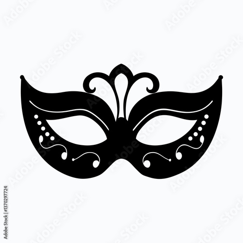 Whimsical Carnival Disguise Mask Silhouette for Festive Celebrations and Mysterious Events