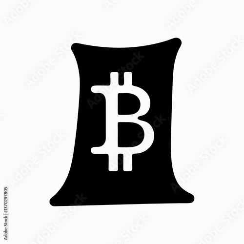 Cryptocurrency concept with bitcoin silhouette on digital background