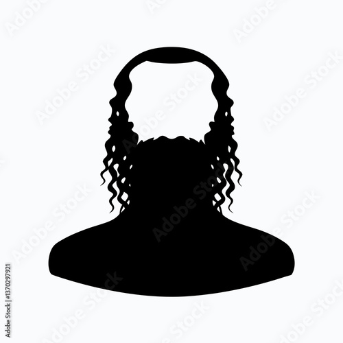 Mystical Beard Silhouette in Moonlight Mystique - Enigmatic Facial Hair Shadow Artwork