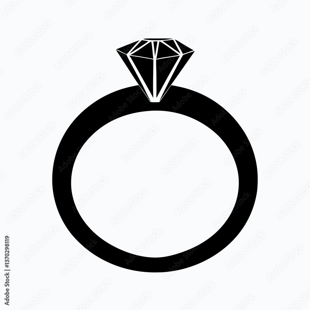 Shimmering Diamond Engagement Ring Silhouette for Romantic Occasions and Proposals Shimmering Diamond Engagement Ring Silhouette for Romantic Occasions and Proposals