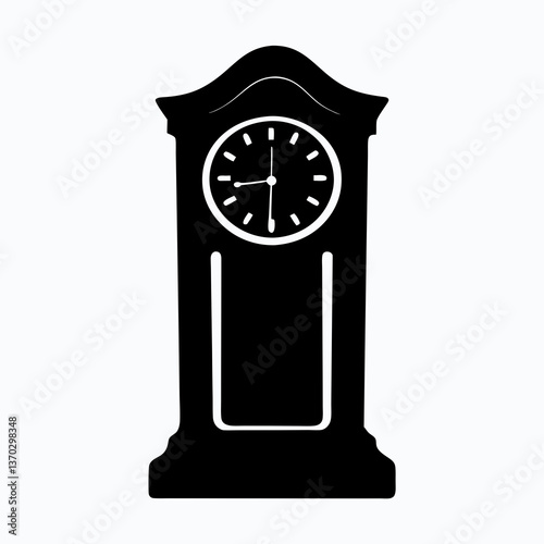 Timeless Moment: Elegant Clock Silhouette in Minimalist Design with Shadows and Light