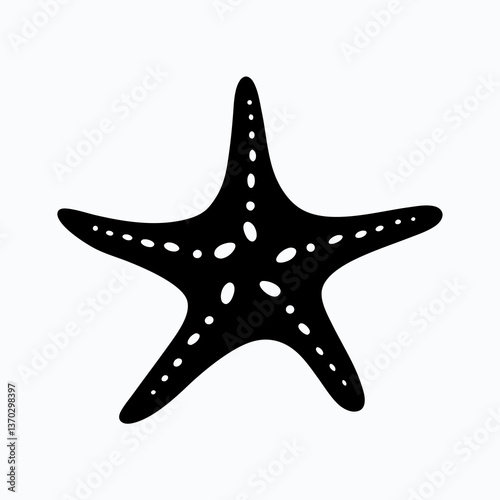Underwater Serenity: Elegant Star Fish Silhouette in the Ocean Depths