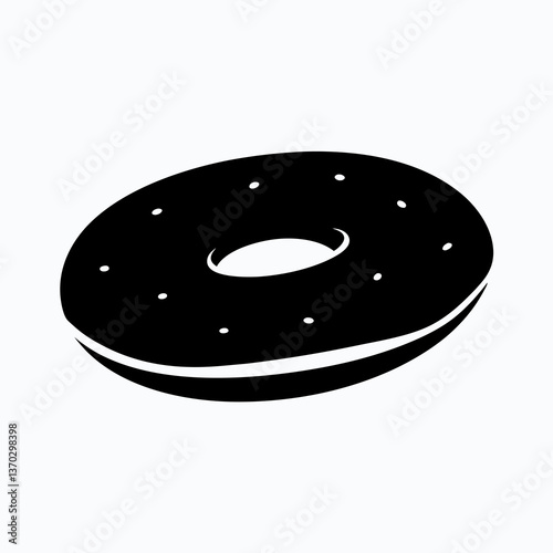 Delicious Donut Silhouette for Sweet Treat Lovers - Dessert Baking Vector Illustration