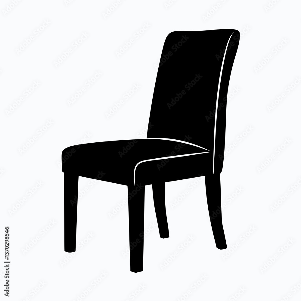 Elegant Chair Silhouette in Minimalist Design for Modern Interiors and Furniture Concepts Elegant Chair Silhouette in Minimalist Design for Modern Interiors and Furniture Concepts