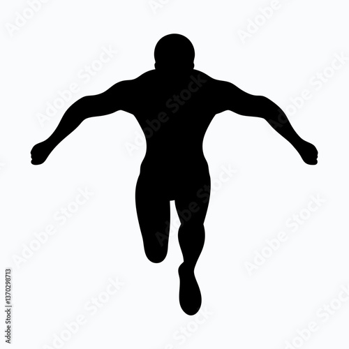 Dynamic Runner Silhouette in Motion Fitness and Exercise Concept