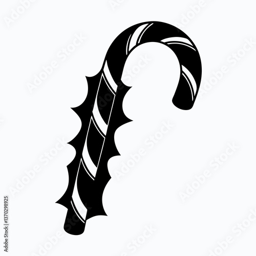 Festive Candy Cane Silhouette for Holiday Celebrations and Christmas Decor