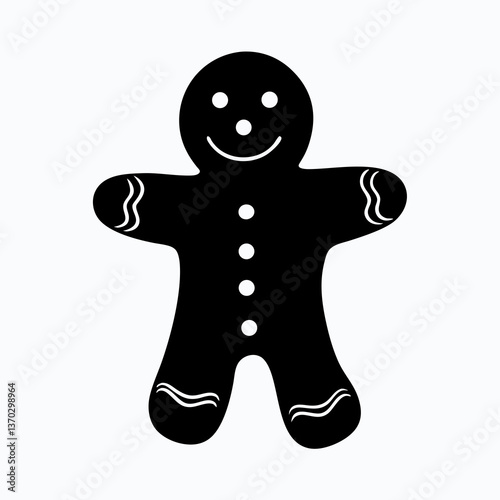 Sugary Sweet Gingerbread Man Silhouette Perfect for Holiday Designs