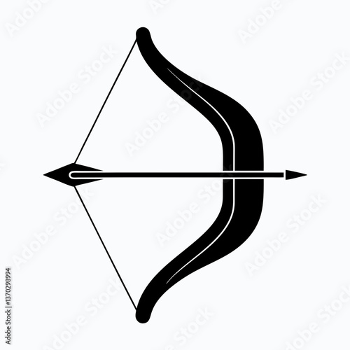 Mystical Long Bow and Arrow Silhouette in the Moonlight - Fantasy Archery Concept
