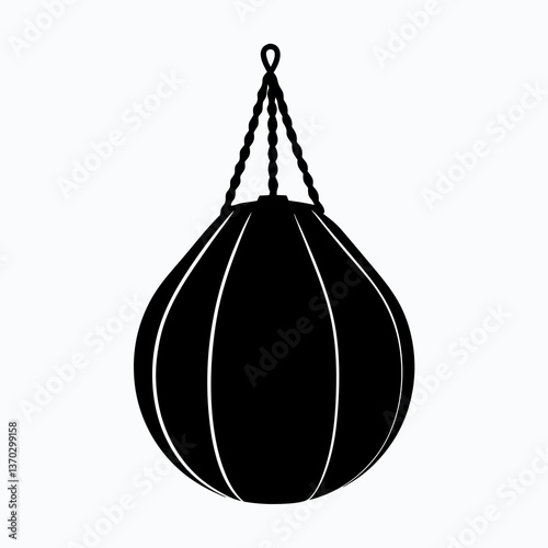 Dynamic Punching Bag Silhouette for Fitness Training Concept
