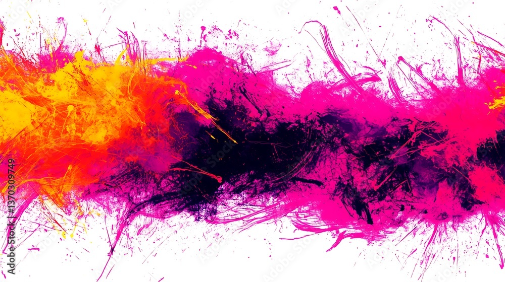 Fototapeta premium Abstract Expressive Colorful Paint Splatter