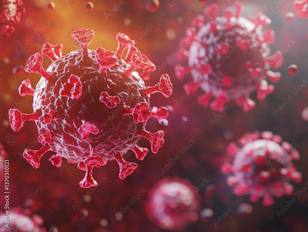 Microscopic View of Coronavirus Particles Microscopic View of Coronavirus Particles