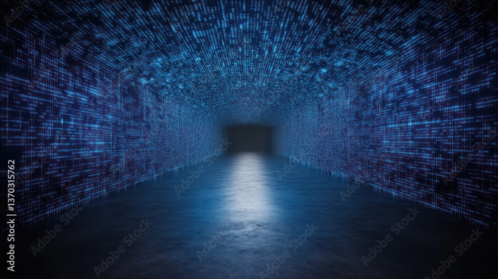 Obraz premium Digital Tunnel: A Journey into the Cyberspace