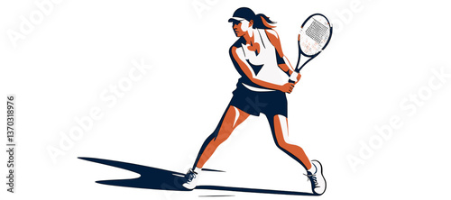 A woman tennis player in action
