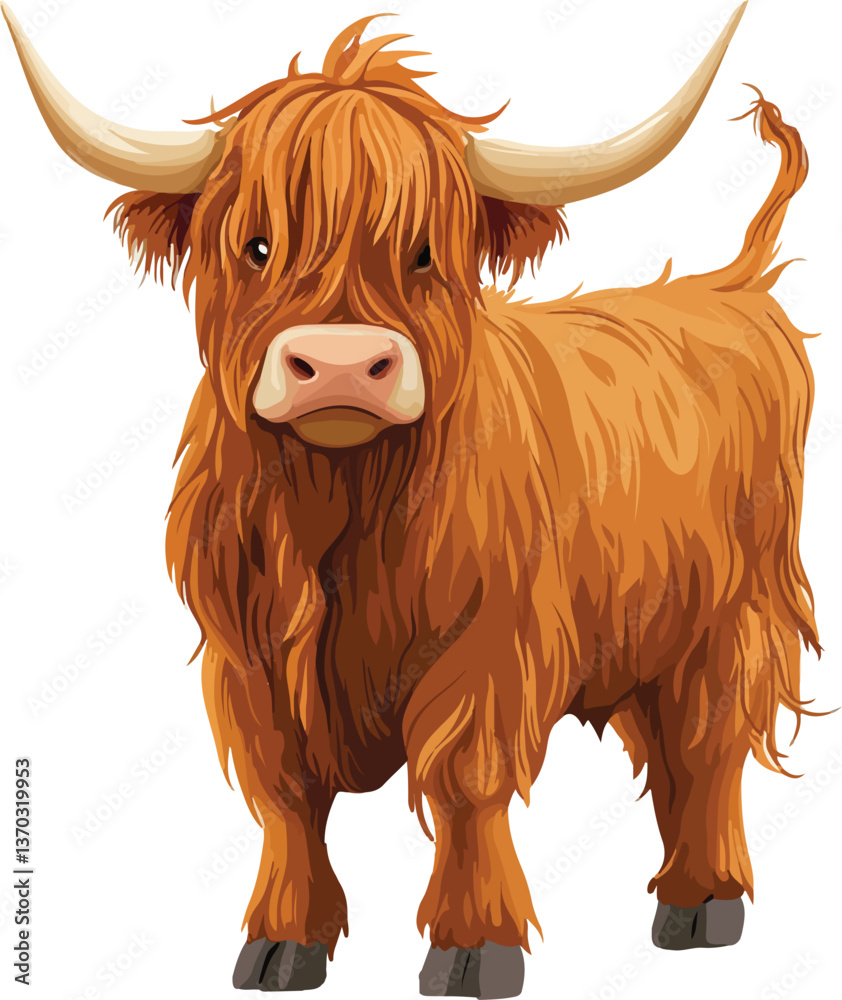 Highland Cow Vector Illustration Highland Cow Vector Illustration